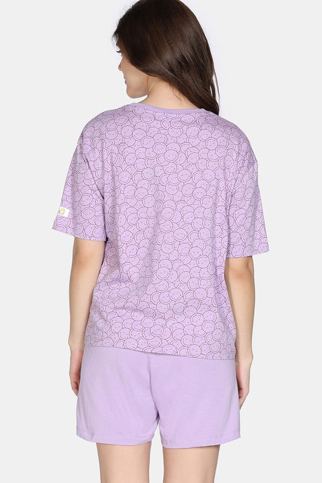 Zivame 2 Mile Fashion Knit Cotton Loungewear Set - Orchid Bloom — image 5